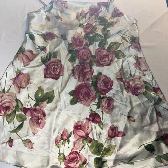 Oscar de la Renta Pink Label Romantic Satin Nightgown Negligee Flare Pink Sz XL - Picture 1 of 8